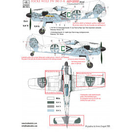 HADモデル DW-72014 1/72 FW 190 F-8 (グリーンC, ブラック2, ホワイト34) デカールシート