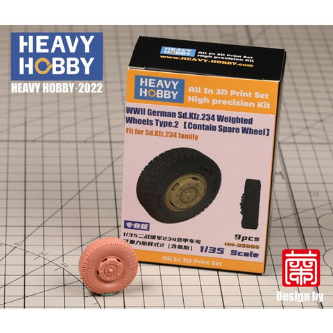 ヘビーホビー HH-35066 1/35 WWII ドイツ重装甲車Sd.Kfz.234小径自重変形ホイールセット タイプ2
