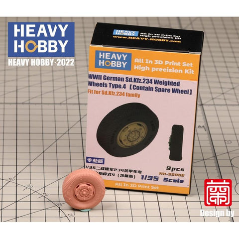 ヘビーホビー HH-35068 1/35 WWII ドイツ重装甲車Sd.Kfz.234小径自重変形ホイールセット タイプ4