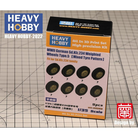 ヘビーホビー HH-35069 1/35 WWII ドイツ重装甲車Sd.Kfz.234小径自重変形ホイール （ミックスタイヤパターン）