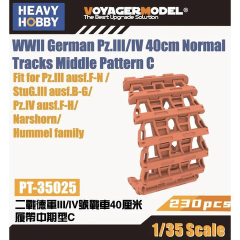 ヘビーホビー PT-35025 1/35 WWII ドイツ III・IV号戦車 40cm履帯 中期 パターン C