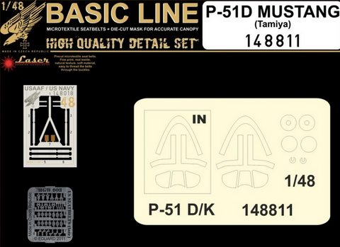 HGW 148811 1/48 P-51B マスタング シートベルト BASIC LINE: seatbelts + masks | タミヤ用