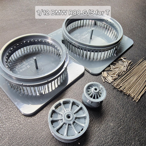カレドモデル LQ017 1/12 BMW R80 G/S DAKAR用 ホイールスポークセット (タミヤ用)