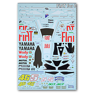 カレドモデル MS059 1/12 ヤマハ YZR M1 2007 フィアット デカール (ビーマックス用)