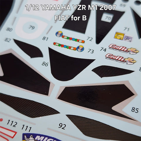 カレドモデル MS059 1/12 ヤマハ YZR M1 2007 フィアット デカール (ビーマックス用)