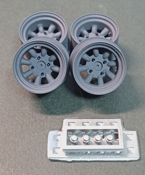 ケイスタイル KS-PA34 1/24 ハセガワ製KP61オーバーフェンダー用RS8-TYPEホイール