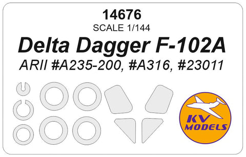 KVモデル 14676 1/144 デルタダガー F-102A (ARII #A235-200, #A316, #23011) + маски на диски и колеса