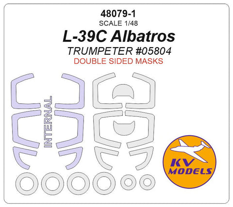 KVモデル 48079-1 1/48 L-39C アルバトロス (トランぺッター #05804) - (内外両面) + ホイール キャノピーマスキングシート