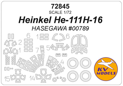 KVモデル 72845 1/72 ハインケル He-111H-16 (ハセガワ #00789) + ホイールマスク (ハセガワ用)