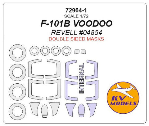 KVモデル 72964-1 1/72 F-101B ブードゥー (レベル #04854) - (内外両面) + ホイール キャノピーマスキングシート