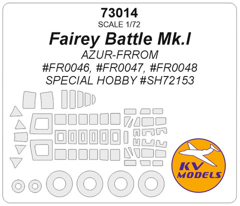 KVモデル 73014 1/72 フェアリーバトル Mk.I (アズールフロム #FR0046等 / スペシャルホビー #SH72153) + ホイールマスク (アズールフロム / スペシャルホビー用)