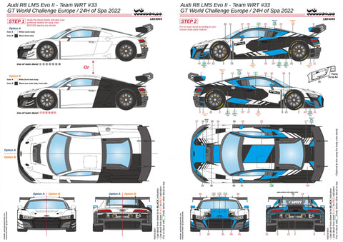 LBプロダクション 24069 1/24 アウディ R8 LMS Evo II - チームWRT #33 - GTワールドチャレンジ ヨーロッパ/スパ24時間 2022
