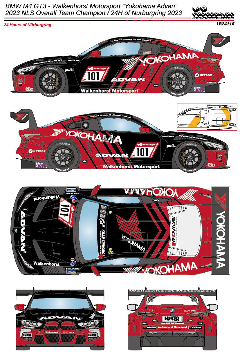 最終価格　evolution gear など　まとめ売り　mwsなどに　m4 LBプロダクション 24115 1/24 BMW M4 GT3 - ワーケンホルスト