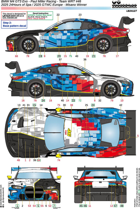 LBプロダクション 24127 1/24 BMW M4 GT3 Evo - チームWRT #46 2025 スパ24時間 / 2025 GTWC ヨーロッパ - ミサノ 優勝