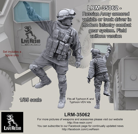 ライブレジン LRM-35062 1/35 現用 ロシア陸軍 装甲車/トラックドライバー コンバットギアシステムセット15 リバーシブルカモフラージュバージョン 各タイフーン装輪装甲車用