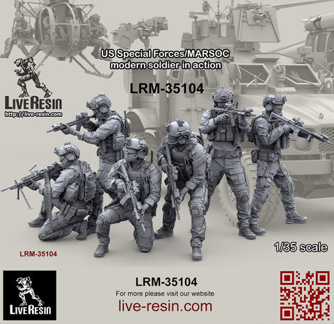 ライブレジン LRM35104 1/35 アメリカ海兵隊特殊作戦コマンド MARSOC インアクション 3（1体）