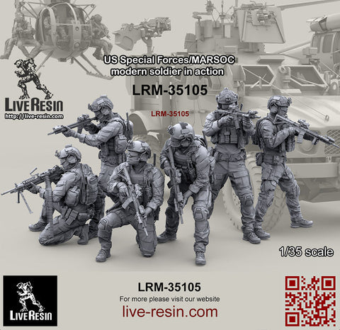 ライブレジン LRM35105 1/35 アメリカ海兵隊特殊作戦コマンド MARSOC インアクション 4（1体）