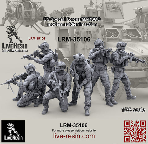 ライブレジン LRM35106 1/35 アメリカ海兵隊特殊作戦コマンド MARSOC インアクション 5（1体）