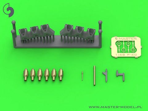 マスター AM-48-180 1/48 カーチス P-40 E - ガンサイト& ピトー管 & ブローニング .50 ブラストチューブ エデュアルドモデル キット用アダプター