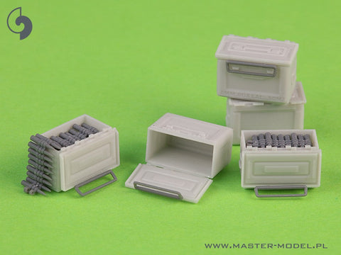 マスター GM-35-067 1/35 ブローニング M2 .50 口径機関銃用 M2 弾薬箱 - WWII型  (6個) オープン