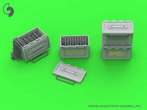 マスター GM-35-067 1/35 ブローニング M2 .50 口径機関銃用 M2 弾薬箱 - WWII型  (6個) オープン
