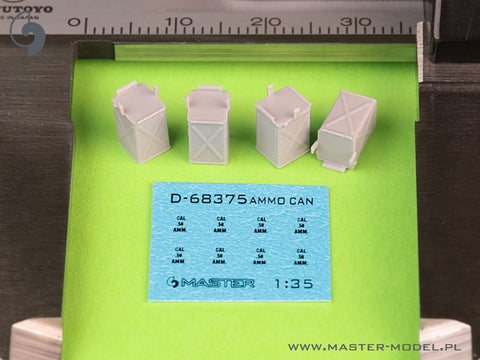 マスター GM-35-072 1/35 初期小型（50発）弾薬缶 (D68375) ブローニング M2HB .50 cal 機関銃 (6ピース) - クローズ