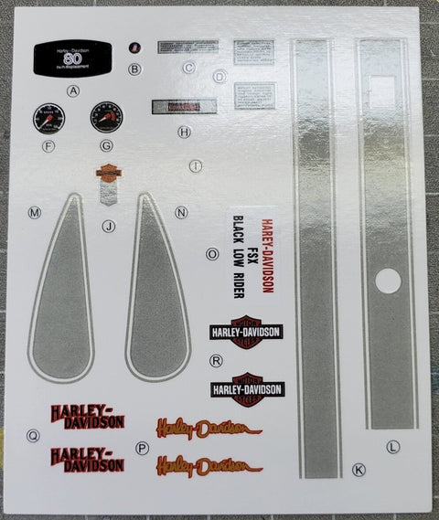 カレドモデル MS020 1/12 ハーレーダビッドソン ローライダー オートバイ模型デカール (イマイ用)