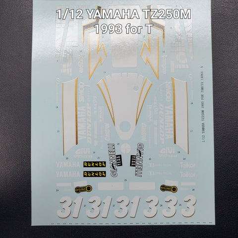 カレドモデル MS040 1/12 ヤマハ TZ250M 1993 オートバイ模型デカール 14064 (タミヤ用)