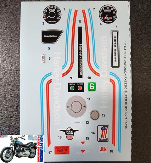 カレドモデル MS048 1/6 ハーレーダビッドソン FXE1200 スーパーグライド オートバイ模型デカール 16039 (タミヤ用)