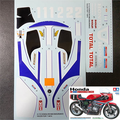 カレドモデル MS050 1/12 ホンダ RS1000 耐久レース オートバイ模型デカール 14014 (タミヤ用)