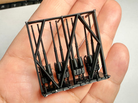 MUYIモデル G200002 1/200 ドイツ海軍 105mm SK C/33 砲（LC/37連装砲架） 超精密3Dプリントキット 4基入り