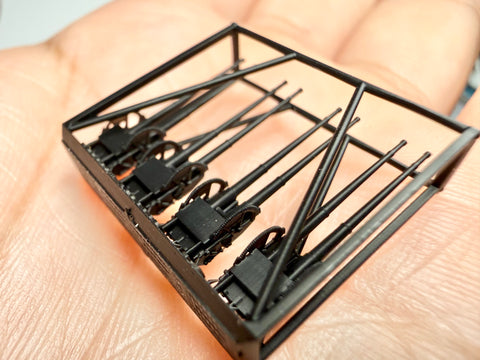 MUYIモデル G350001 1/350 ドイツ海軍 105mm SK C/33 砲（LC/31 連装砲架） 超精密3Dプリントキット 4基入り