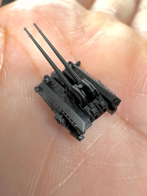 MUYIモデル G350001 1/350 ドイツ海軍 105mm SK C/33 砲（LC/31 連装砲架） 超精密3Dプリントキット 4基入り
