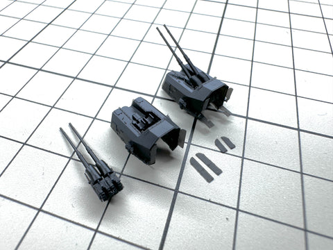 MUYIモデル G350002 1/350 ドイツ海軍 105mm SK C/33 砲（LC/37連装砲架） 超精密3Dプリントキット 4基入り