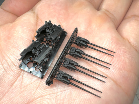 MUYIモデル G350003 1/350 ドイツ海軍 105mm SK C/33 砲（LC/31GE 連装砲架） 超精密3Dプリントキット 4基入り