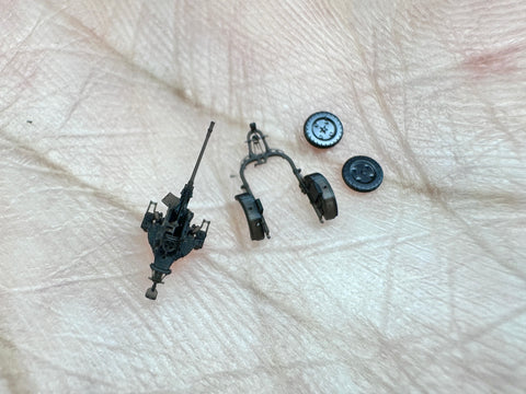 MUYIモデル G350012 1/350 ドイツ海軍 20mm C/30機関砲＆トレーラー 超精密3Dプリントキット（24個入り）