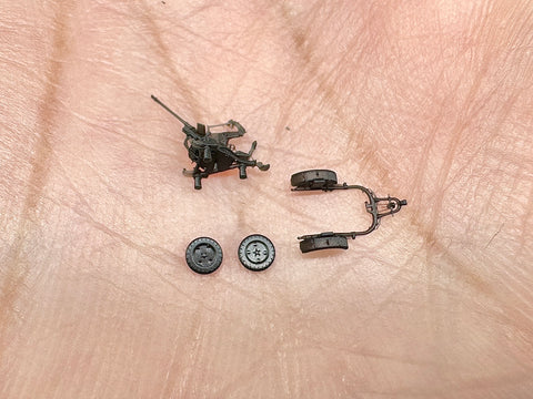 MUYIモデル G350012 1/350 ドイツ海軍 20mm C/30機関砲＆トレーラー 超精密3Dプリントキット（24個入り）