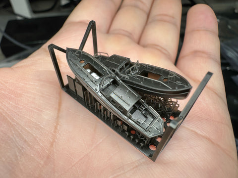 MUYIモデル G350032 1/350 ドイツ海軍 提督用ボート（タイプA） 超精密3Dプリントキット（2隻入り）