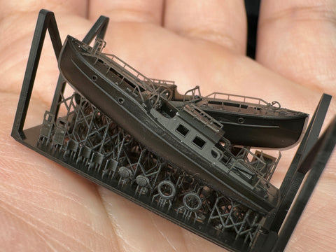 MUYIモデル G350033 1/350 ドイツ海軍 提督用ボート（タイプB） 超精密3Dプリントキット（2隻入り）