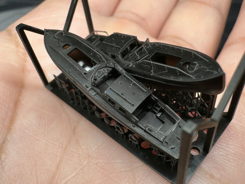 MUYIモデル G350033 1/350 ドイツ海軍 提督用ボート（タイプB） 超精密3Dプリントキット（2隻入り）