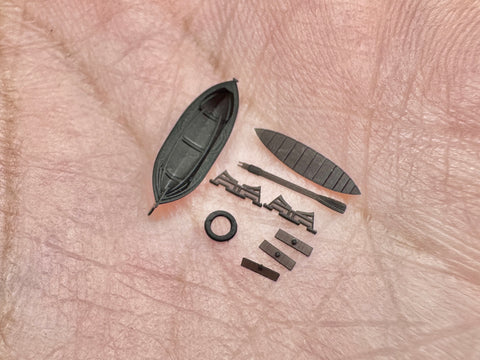 MUYIモデル G350057 1/350 ドイツ海軍 手漕ぎディンギー 超精密3Dプリントキット（4隻入り）