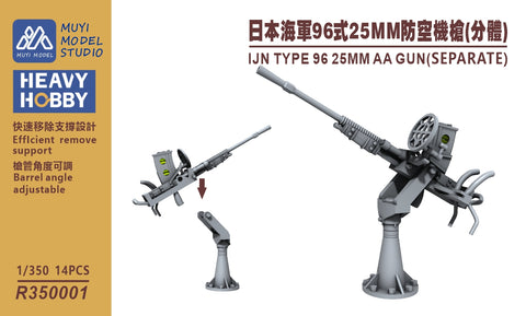 MUYIモデル R350001 1/350 日本海軍 九六式25mm機銃 超精密3Dプリントキット（14挺入り）