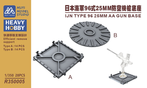 MUYIモデル R350005 1/350 日本海軍 96 式 25MM 対空砲台 (A&B) 超詳細 3D プリント キット 28 個 (対空砲なし)