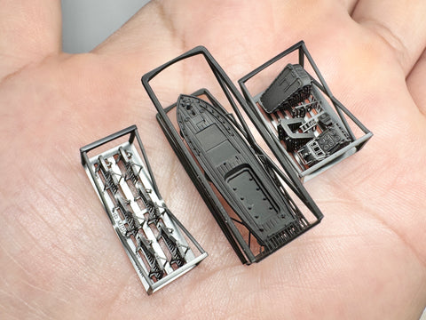 MUYIモデル R350152 1/350 ハセガワ用 日本海軍 戦艦「長門」搭載ピナース（1944年仕様） スーパーディテール3Dプリントキット（7パーツ入り）