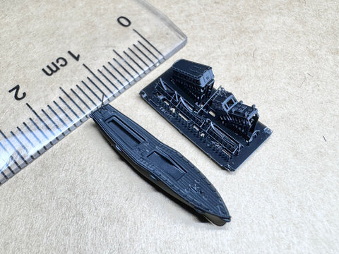 MUYIモデル R700036 1/700 日本海軍 15メートル内火艇 超精密3Dプリントキット（2隻入り）