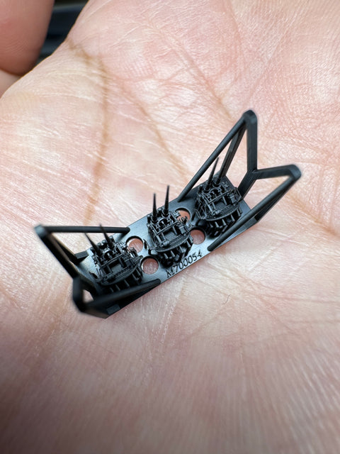 MUYIモデル R700054 1/700 ハセガワ／フジミ用 日本海軍 120mm連装高角砲（超精密3Dプリントキット・6基入り／2種）