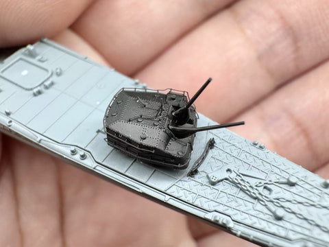 MUYIモデル R700088 1/700 日本海軍 127mm連装砲 C/D型 超精密3Dプリントキット（3基入り）