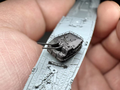 MUYIモデル R700088 1/700 日本海軍 127mm連装砲 C/D型 超精密3Dプリントキット（3基入り）