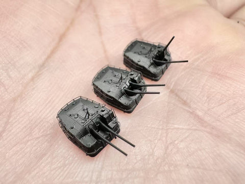 MUYIモデル R700088 1/700 日本海軍 127mm連装砲 C/D型 超精密3Dプリントキット（3基入り）