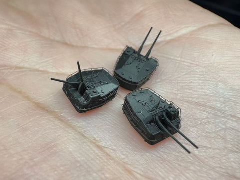MUYIモデル R700088 1/700 日本海軍 127mm連装砲 C/D型 超精密3Dプリントキット（3基入り）